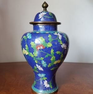 Vtg Cloisonne Ginger Jar